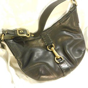 COACH BLACK LEATHER  HANDBAG # J0793-11544